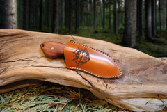 Little Baddy Backup EDC Fixed Blade Knife, Bubinga Hardwood Handle, 1095 High Carbon Steel, Handmade