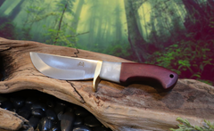 Big Belly Bowie, Purpleheart Hardwood, Bowie Knife, Handmade in USA, Stainless Steel, Bowie Knife