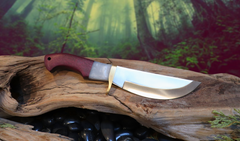 Big Belly Bowie, Purpleheart Hardwood, Bowie Knife, Handmade in USA, Stainless Steel, Bowie Knife