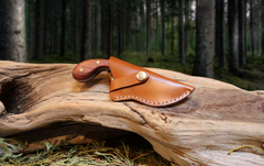 The Dueler's Point, EDC Knife with Finger Hole, Bubinga Hardwood Handle, 1095 High Carbon Steel Blade, Handmade