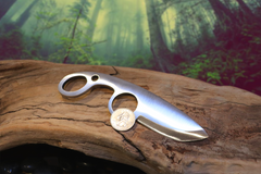 The Dueler's Point, EDC Skeletal Knife with Finger Hole, 1095 High Carbon Steel Blade, Handmade
