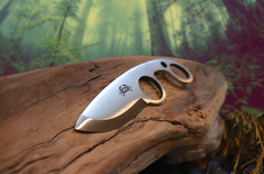 The Dueler's Point, EDC Skeletal Knife with Finger Hole, 1095 High Carbon Steel Blade, Handmade