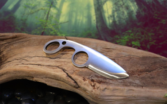 The Dueler's Point, EDC Skeletal Knife with Finger Hole, 1095 High Carbon Steel Blade, Handmade