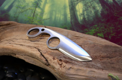The Dueler's Point, EDC Skeletal Knife with Finger Hole, 1095 High Carbon Steel Blade, Handmade