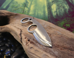 The Dueler's Point, EDC Skeletal Knife with Finger Hole, 1095 High Carbon Steel Blade, Handmade