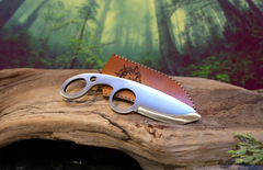 The Dueler's Point, EDC Skeletal Knife with Finger Hole, 1095 High Carbon Steel Blade, Handmade