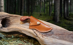 The Dueler's Point, EDC Knife with Finger Hole, Bubinga Hardwood Handle, 1095 High Carbon Steel Blade, Handmade