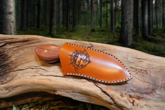 Little Big Belly, EDC Fixed Blade Knife, Bubinga Hardwood Handle, 1095 High Carbon Steel, Handmade