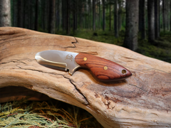 Little Orca, EDC Fixed Blade Knife, Bubinga hardwood Handle, 1095 High Carbon Steel, Handmade