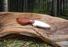 Little Orca, EDC Fixed Blade Knife, Bubinga hardwood Handle, 1095 High Carbon Steel, Handmade