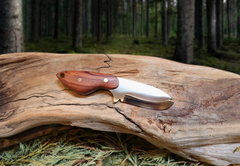 Little Orca, EDC Fixed Blade Knife, Bubinga hardwood Handle, 1095 High Carbon Steel, Handmade