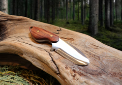 Little Orca, EDC Fixed Blade Knife, Bubinga hardwood Handle, 1095 High Carbon Steel, Handmade
