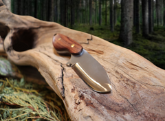 Little Orca, EDC Fixed Blade Knife, Bubinga hardwood Handle, 1095 High Carbon Steel, Handmade