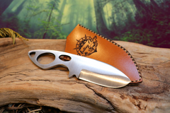 Little Orca, EDC Skeletal Fixed Blade Knife, 1095 High Carbon Steel, Handmade