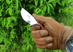 Little Big Belly, EDC Fixed Blade Knife, Bubinga Hardwood Handle, 1095 High Carbon Steel, Handmade