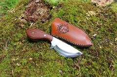 Little Big Belly, EDC Fixed Blade Knife, Bubinga Hardwood Handle, 1095 High Carbon Steel, Handmade