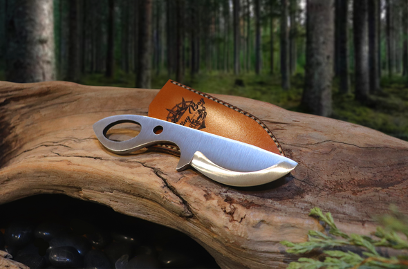 Little Big Belly, EDC Skeletal Fixed Blade Knife, 1095 High Carbon Steel, Handmade