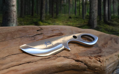 Little Big Belly, EDC Skeletal Fixed Blade Knife, 1095 High Carbon Steel, Handmade