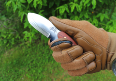Little Orca, EDC Fixed Blade Knife, Bubinga hardwood Handle, 1095 High Carbon Steel, Handmade