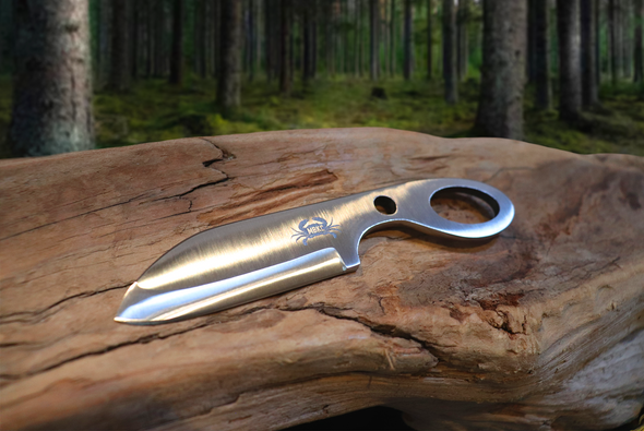 Pocket Sax, EDC Skeletal Fixed Blade Knife, 1095 High Carbon Steel, Handmade