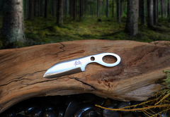 Pocket Sax, EDC Skeletal Fixed Blade Knife, 1095 High Carbon Steel, Handmade