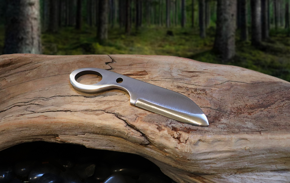Pocket Sax, EDC Skeletal Fixed Blade Knife, 1095 High Carbon Steel, Handmade