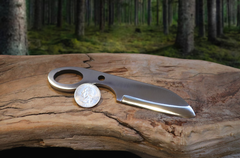 Pocket Sax, EDC Skeletal Fixed Blade Knife, 1095 High Carbon Steel, Handmade
