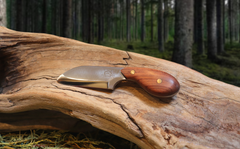 Pocket Sax EDC Fixed Blade Knife, Bubinga Hardwood Handle, 1095 High Carbon Steel, Handmade