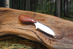 Pocket Sax EDC Fixed Blade Knife, Bubinga Hardwood Handle, 1095 High Carbon Steel, Handmade