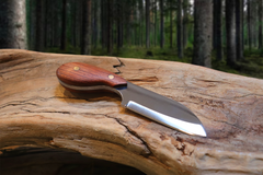 Pocket Sax EDC Fixed Blade Knife, Bubinga Hardwood Handle, 1095 High Carbon Steel, Handmade