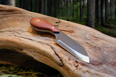 Pocket Sax EDC Fixed Blade Knife, Bubinga Hardwood Handle, 1095 High Carbon Steel, Handmade