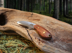 Pocket Talon EDC Fixed Blade Knife, Bubinga Hardwood Handle, 1095 High Carbon Steel, Handmade