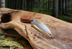 Pocket Talon EDC Fixed Blade Knife, Bubinga Hardwood Handle, 1095 High Carbon Steel, Handmade