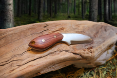 Pocket Talon EDC Fixed Blade Knife, Bubinga Hardwood Handle, 1095 High Carbon Steel, Handmade
