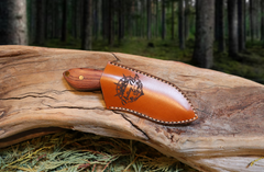 Pocket Talon EDC Fixed Blade Knife, Bubinga Hardwood Handle, 1095 High Carbon Steel, Handmade