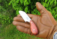 Pocket Sax EDC Fixed Blade Knife, Bubinga Hardwood Handle, 1095 High Carbon Steel, Handmade
