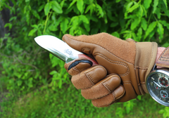 Pocket Sax EDC Fixed Blade Knife, Bubinga Hardwood Handle, 1095 High Carbon Steel, Handmade