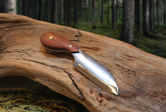 Pocket Sax EDC Fixed Blade Knife, Bubinga Hardwood Handle, 1095 High Carbon Steel, Handmade