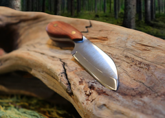 Pocket Sax EDC Fixed Blade Knife, Bubinga Hardwood Handle, 1095 High Carbon Steel, Handmade