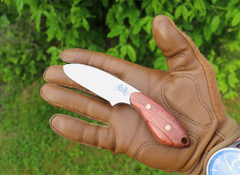 Pocket Talon EDC Fixed Blade Knife, Bubinga Hardwood Handle, 1095 High Carbon Steel, Handmade