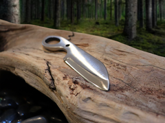 Pocket Sax, EDC Skeletal Fixed Blade Knife, 1095 High Carbon Steel, Handmade