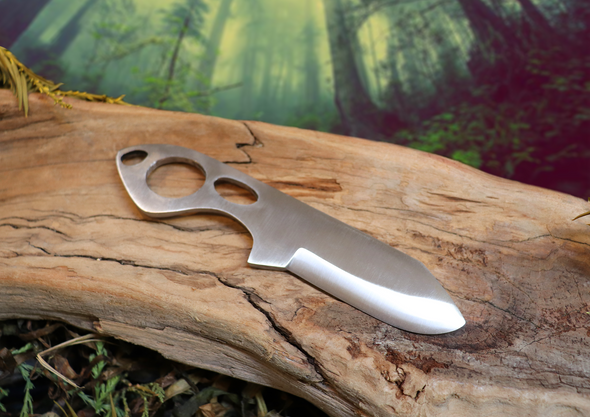 Little Baddy Backup, EDC Skeletal Fixed Blade Knife, 1095 High Carbon Steel, Handmade