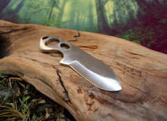 Little Baddy Backup, EDC Skeletal Fixed Blade Knife, 1095 High Carbon Steel, Handmade