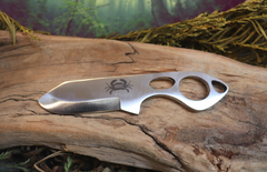 Little Baddy Backup, EDC Skeletal Fixed Blade Knife, 1095 High Carbon Steel, Handmade
