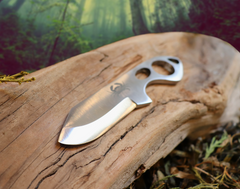 Little Baddy Backup, EDC Skeletal Fixed Blade Knife, 1095 High Carbon Steel, Handmade
