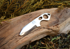 Little Baddy Backup, EDC Skeletal Fixed Blade Knife, 1095 High Carbon Steel, Handmade