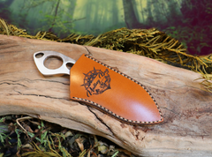 Little Baddy Backup, EDC Skeletal Fixed Blade Knife, 1095 High Carbon Steel, Handmade